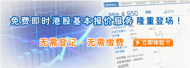 免費即時港股基本報價服務隆重登場！